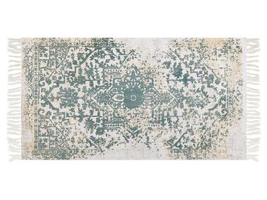 Viskózový koberec 80 x 150 cm béžová/zelená BOYALI
