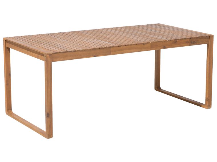 Ensemble de jardin en bois avec 8 chaises et table à roulette SASSARI Beliani.fr