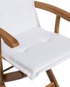 Conjunto de 2 cadeiras de madeira com almofadas em creme MAUI_722092