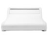 Bílá kožená postel s LED světlem 160x200 cm AVIGNON_689592