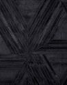 Vloerkleed leer zwart 140 x 200 cm KASAR_720962