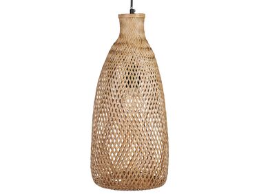 Bambusová závesná lampa svetlé drevo LWELA
