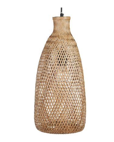 Lampa wisząca bambusowa jasne drewno LWELA