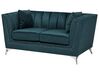 2 Seater Velvet Fabric Sofa Teal GAULA_706285