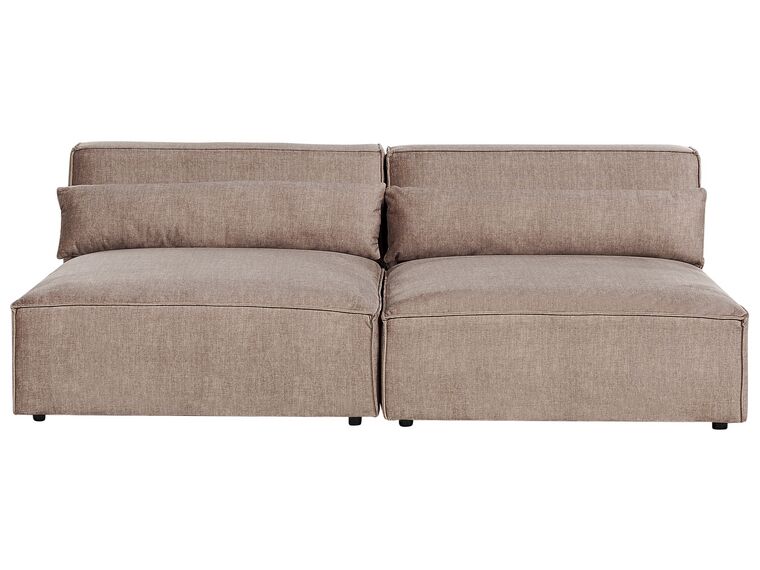 2 Seater Modular Armless Fabric Sofa Brown HELLNAR_912432
