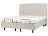 Fabric EU King Size Adjustable Bed Beige DUKE II_910546