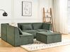 Canapé d'angle côté droit modulable 4 places en velours côtelé vert foncé avec ottoman LEMVIG_875803