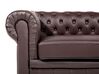 Leather Living Room Set Brown CHESTERFIELD_769455
