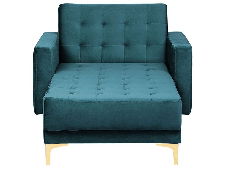 Velvet Chaise Lounge Teal ABERDEEN Beliani.co.uk