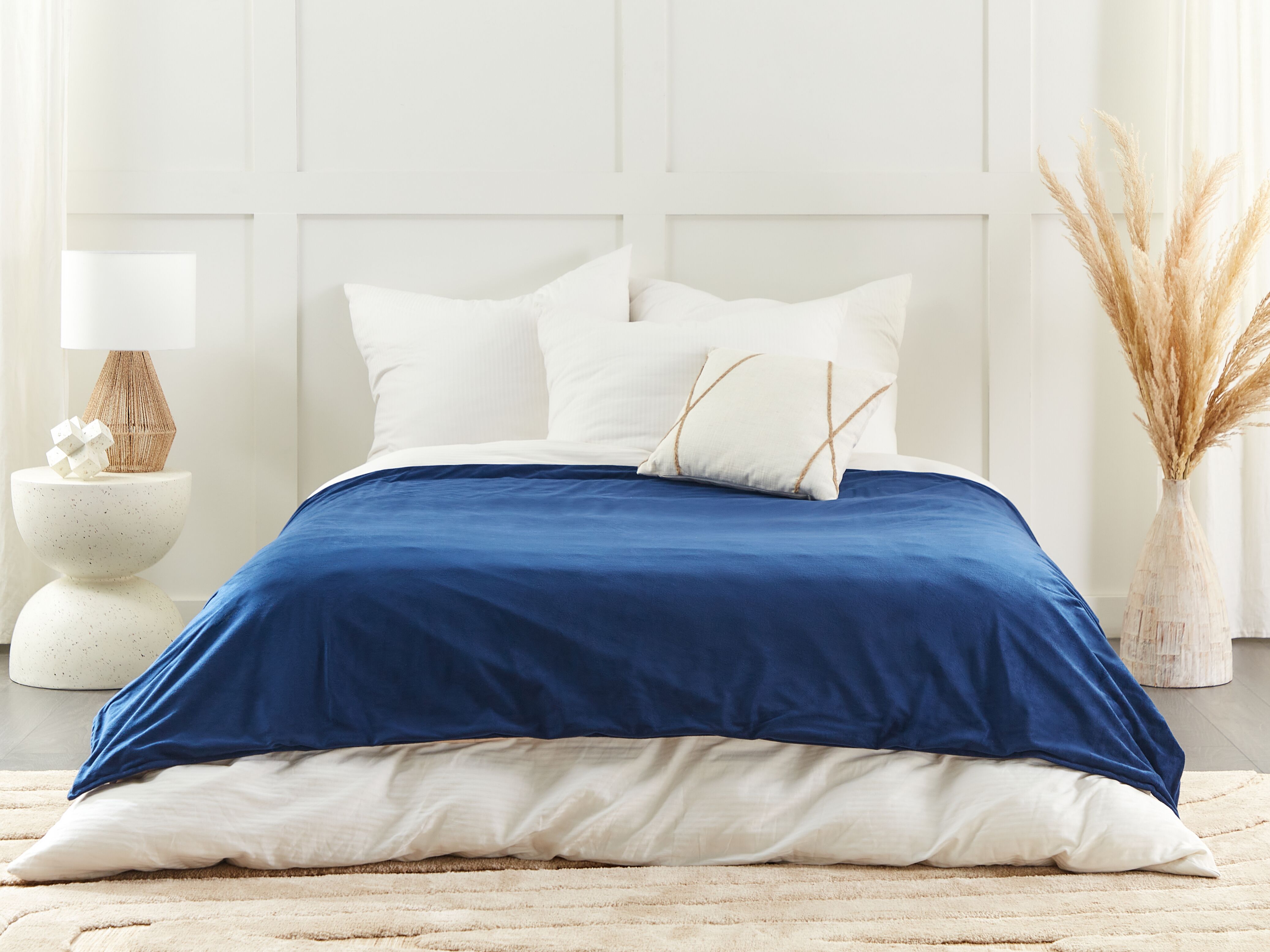 Housse de couette bleu marine 150 x 200 cm RHEA | Beliani.fr