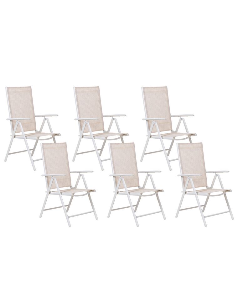 Conjunto de 6 cadeiras de jardim creme CATANIA_884030