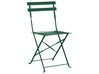 Salon de jardin bistrot table et 2 chaises en acier vert foncé FIORI_906083
