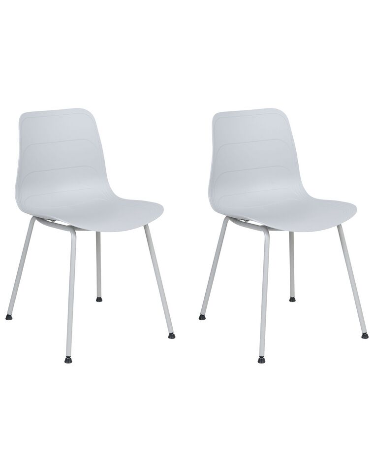 Set of 2 Dining Chairs Light Grey LOOMIS_861813
