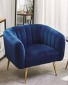 Fotel welurowy niebieski LACONIA_781721