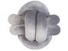Dekokissen Knoten Ball Flechtmuster mit Glitzer Samtstoff grau 20 x 20 cm MALNI_815429