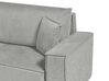 Canapé d'angle à droite en tissu gris avec rangement KARILA_886079