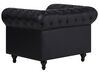 Faux Leather Living Room Set Black CHESTERFIELD Big _722076