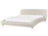 Leather EU Super King Size Bed White LILLE_103565
