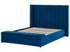 Łóżko welurowe z ławką 140 x 200 cm niebieskie NOYERS_834687