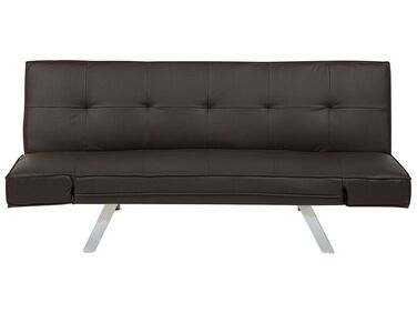 Faux Leather Sofa Bed Brown BRISTOL II