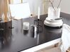 Mesa de refeições em inox e tampo em  granito preto polido 180 x 90 cm GROSSETO_767043