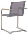 Conjunto de 4 sillas de jardín de poliéster/acero inoxidable gris/plateado COSOLETO_818442