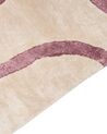 Tapete com padrão abstrato em viscose creme e rosa 160 x 230 cm KAPPAR_903998