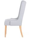 Conjunto de 2 sillas de comedor de algodón gris claro/madera clara CHAMBERS_799221