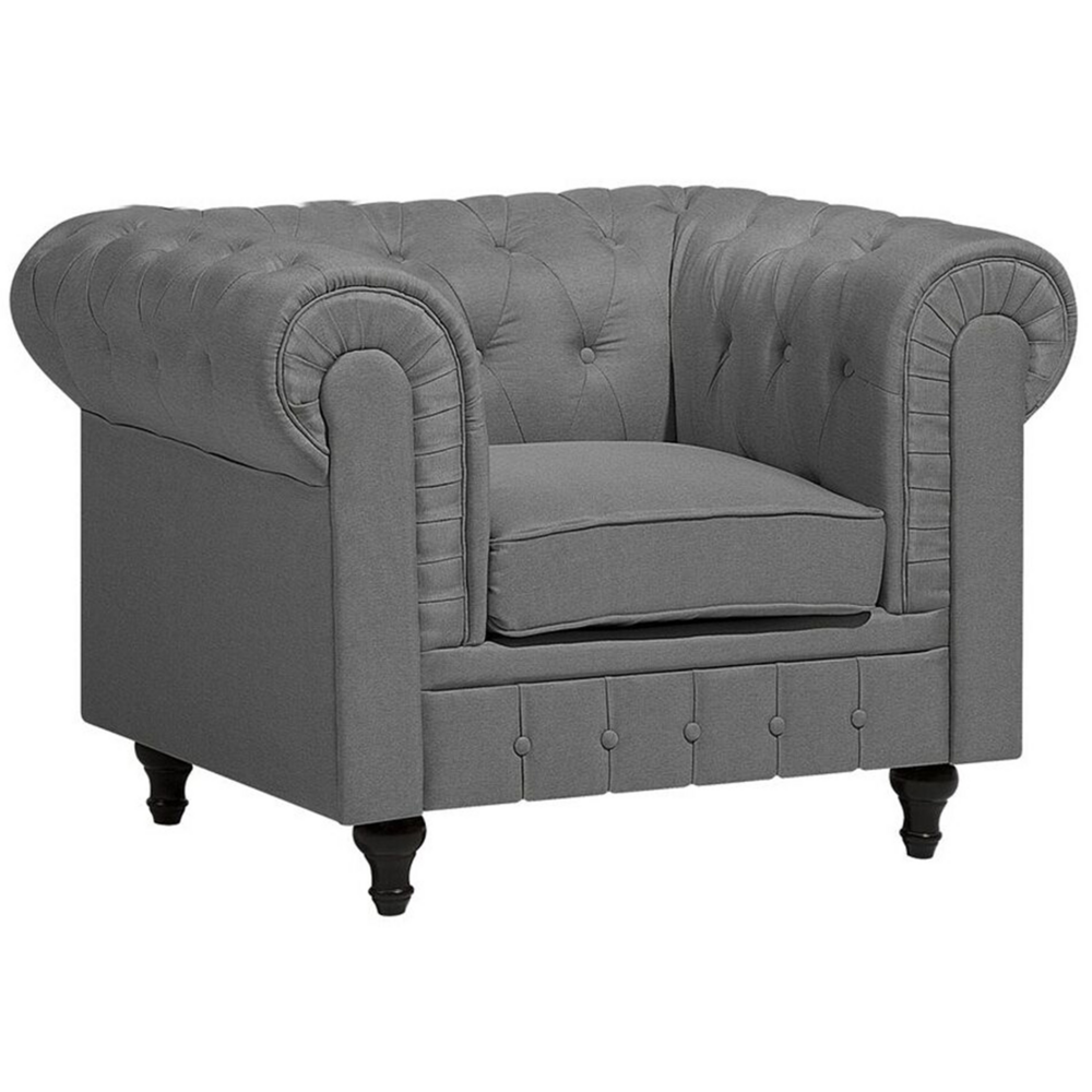 Fotel duży szary CHESTERFIELD