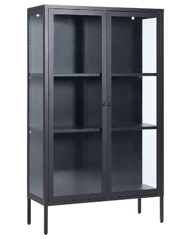 Steel Display Cabinet Black NASH