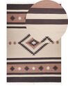 Dywan bawełniany kilim 200 x 300 cm beżowo-brązowy ARAGATS_869839