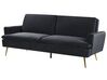 Sofa rozkładana welurowa czarna VETTRE_787975