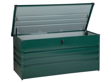 Auflagenbox Stahl dunkelgrün 132 x 62 cm CEBROSA