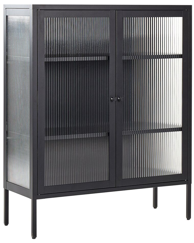 Steel Display Cabinet Black LERRYN_850419
