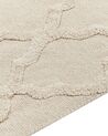 Teppich Baumwolle beige 80 x 230 cm geometrisches Muster Kurzflor TOZLU_839861