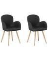 Set of 2 Fabric Dining Chairs Black BROOKVILLE_696179