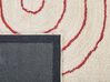 Teppich Baumwolle 80 x 150 cm beige / rot Streifenmuster Kurzflor TIRUPATI_816815