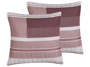 Set of 2 Cushions Geometric Pattern 45 x 45 cm Multicolour ERINUS