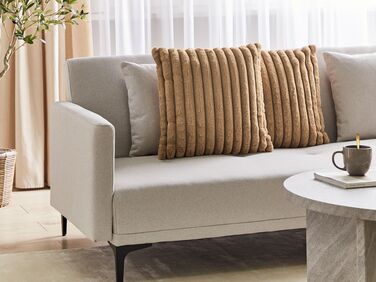 Set of 2 Cushions 45 x 45 cm Light Brown RAKYA
