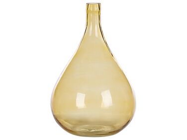 Dekoratívna sklenená váza 31 cm žltá BHATURA 