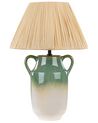 Lámpara de mesa de cerámica verde y blanca LIMONES_871481