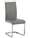 Conjunto de 2 sillas de comedor de piel sintética gris/plateado GREEDIN_790063