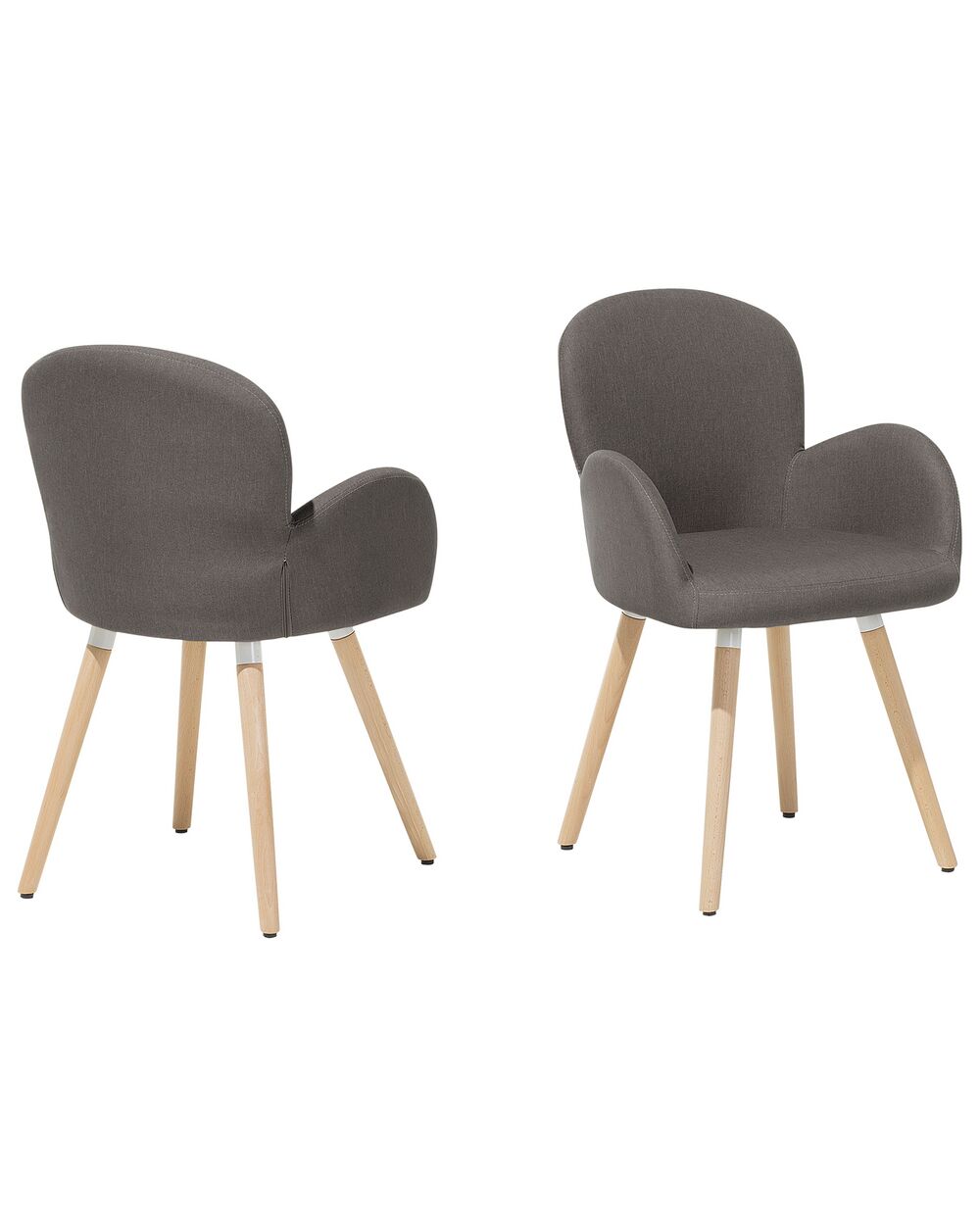 Conjunto de 2 sillas de comedor gris pardo BROOKVILLE | Beliani.es