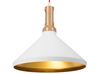 Lampe suspension blanc et doré LIARD_692592