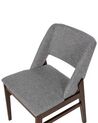Set of 2 Fabric Dining Chairs Dark Wood and Grey BELLA_837781