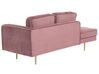 Chaise longue fluweel roze rechtszijdig MIRAMAS_754017