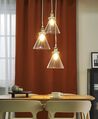 Lampe suspension à 3 lumières en verre transparent BERGANTES_879646
