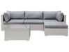 Lounge Set Rattan hellgrau 4-Sitzer rechtsseitig modular Auflagen grau SANO II_833481