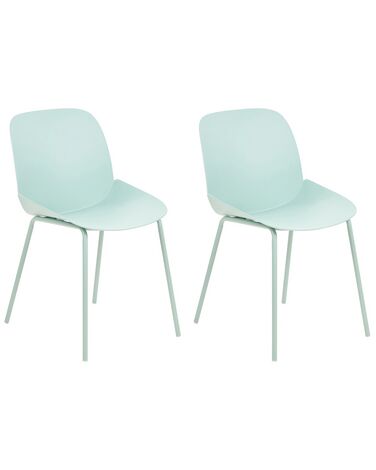 Spisebordsstol mintgrøn plast sæt af 2 MILACA