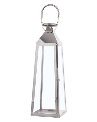 Lampion stalowy 42 cm srebrny CRETE